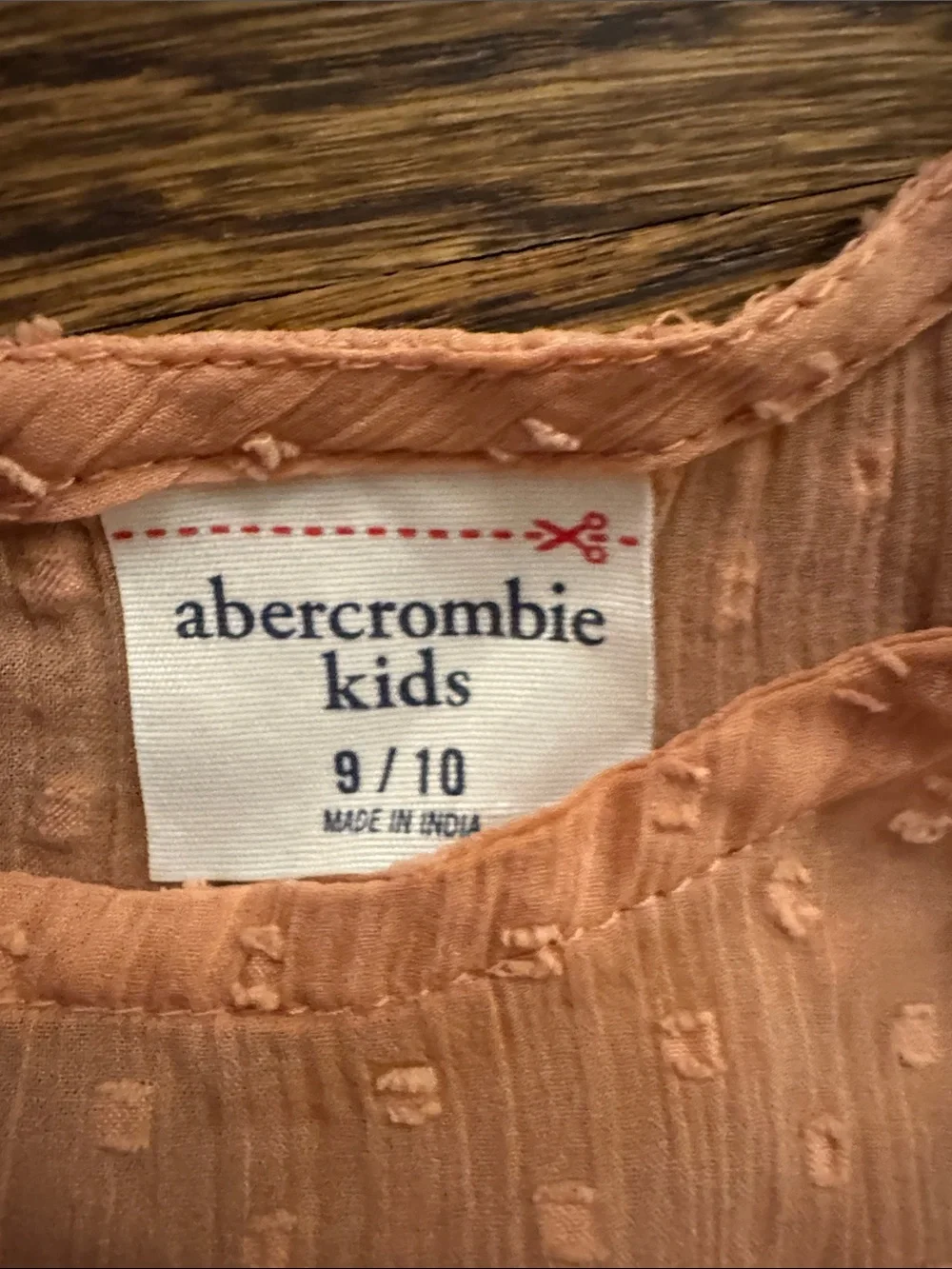 abercrombie kids Peach Flutter Sleeve Swiss Dot Top - Picture 3 of 3